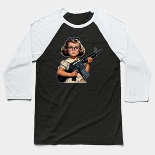 The Little Girl and a Toy Gun Baseball T-Shirt